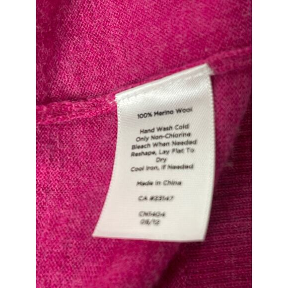 Talbots Women's Pure Merino Wool Knit Casual Classic Open Cardigan Fuchsia XS - Picture 5 of 7